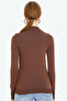 Half Turtleneck Long Sleeve Solid Color Fit Cut Summer Stretchy Knitwear Blouse - 2