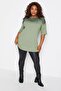 Plus Size Crew Neck Sequin Embroidered Short Sleeve Blouse302553 - 4