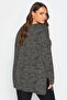 Plus Size Slit Detailed Polka Dot Sequined Long Sleeve Crew Neck Blouse302497 - 5