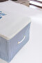 Small Size Printed Detailed Blue Striped Storage Bag 52 X 28 X 21 Cm - 2