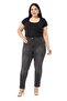 Large Size High Waist Narrow Leg Anthracite Denim Trousers - 2