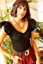 Women's Black Front Back V Shoulder Ruffle Knitwear Blouse BLZ-19001097 - 4
