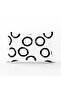 Black Round Patterned Rectangular Throw Pillow Cover with White Background