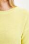Women's Yellow Coool Relax Fit Crop Knitwear Sweater L2567Az20Au - 3