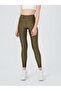 High Waist Shiny Leggings Khaki