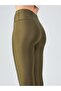 High Waist Shiny Leggings Khaki - 6
