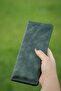 Minimal X Long Long Wallet - Green - Phone Coin Purse - Real Leather Handmade - Design - 6