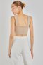 Bej Kalın Askılı Crop Top - 4