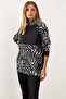 Women's Black-White Blocked Sweatshirt EY1084 - 2