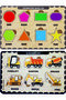 Wooden Find and Plug Educational 2 Piece Jigsaw Puzzle Set