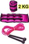 2 Kg Hand Foot Weight Double Velcro 2kg X 2pcs Wrist Weight Sandbag And Jump Rope Set Condition - 7