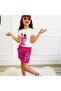 Girl's Dark Pink Hat and Sequin Shorts Triple Set