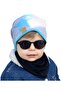 Boy's Gray Blue Star Hat Beanie Soft Double Layer 100% Natural Cotton Combed Cotton - 4