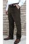 Men's Coated Velvet Trousers Brown - 2