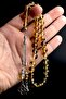 Men's Love Knot Tasseled Fossil Beirut Drop Amber Rosary - 2