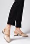 Renata Beige Color Open Back Short Heeled Women's Shoes
