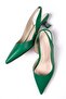 Mitzie Green Color Open Back Short Heeled Women's Shoes - 7