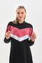 Powder V Pattern Color Blocked Hijab Daily Long Sports Dress - 6