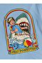 Unisex Baby Blue Stay Positive Shark Printed Oversize T-shirt - 3