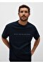 Cotton Combed Fabric Oversize Futureahead Printed Black T-shirt