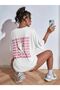 Women's / Girls' Smile Oversize Salas Boyfriend Printed T-Shirt Top Blouse