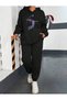 Volleyball National Team Sultans of the Net Black Bottom Top Hooded Suit Oversize Women's Tracksuit - 3