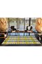 Striped Patterned Colorful Woven Base Carpet 3764 - 4