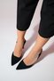 LUİS Black Satin Jewelled Pointed Toe Women's Thin Heeled Evening Dress Shoes - 2