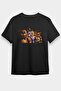 Unisex Loose Fit Five Nights At Freddy Printed Black T-Shirt - Tshirt