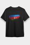 Unisex Loose Fit Azerbaijan - Azerbaijan Flag Printed Black T-Shirt