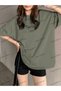 Unisex BAY Women's Letter Printed Off-Shoulder T-Shirt KOD-1386 - 5