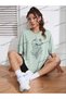 Unisex LADY Floral Patterned Off Shoulder T-Shirt KOD-1333 - 5