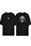 Unisex Moon Knight Front Back Printed Black Oversize T-shirt