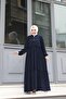 Rabia Crepe Fabric Hijab Clothing Women's Gathered Ferace - 2