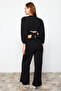 Black Summer Thin Tie Detailed Knitwear Top and Bottom Set TWOSS24AU00074 - 5