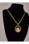 Openable, Quartered Steel Non-Tarnish Necklace Gold Color
