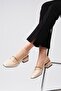 Renata Beige Color Open Back Short Heeled Women's Shoes - 5