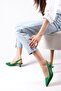 Mitzie Green Color Open Back Short Heeled Women's Shoes - 4