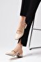 Renata Beige Color Open Back Short Heeled Women's Shoes - 4