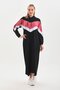 Powder V Pattern Color Blocked Hijab Daily Long Sports Dress