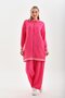 Women's Daily Hijab Double Suit Shirt Trousers Fuchsia - 4