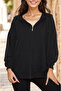 Black Sweatshirt - Hooded and Zippered - 3