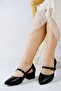 Black Leather - Black Crocodile Detailed, Size 34 -- 43, Heel Height 3.5 cm, Women's High Heels - 2