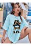 Women / Girls Mama Leopard Printed Oversize T-Shirt Casual Boyfirend - 2