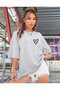 Tiny Heart Printed Women's Oversize Salas T-shirt Boyfriend