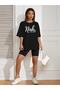 Women's / Girls' Nah Printed Black Oversize T-Shirt Casual Boyfirend - 4
