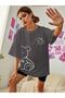 Teddy Bear Printed Women's Oversize T-shirt Casual Boyfirend - 3