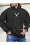 Meet You Printed Men's Hooded Kangaroo Pocket Unisex Oversize Sweatshirt