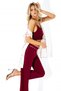 Women's Claret Red 3-Piece Pajama Set - 3