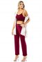 Women's Claret Red 3-Piece Pajama Set - 2